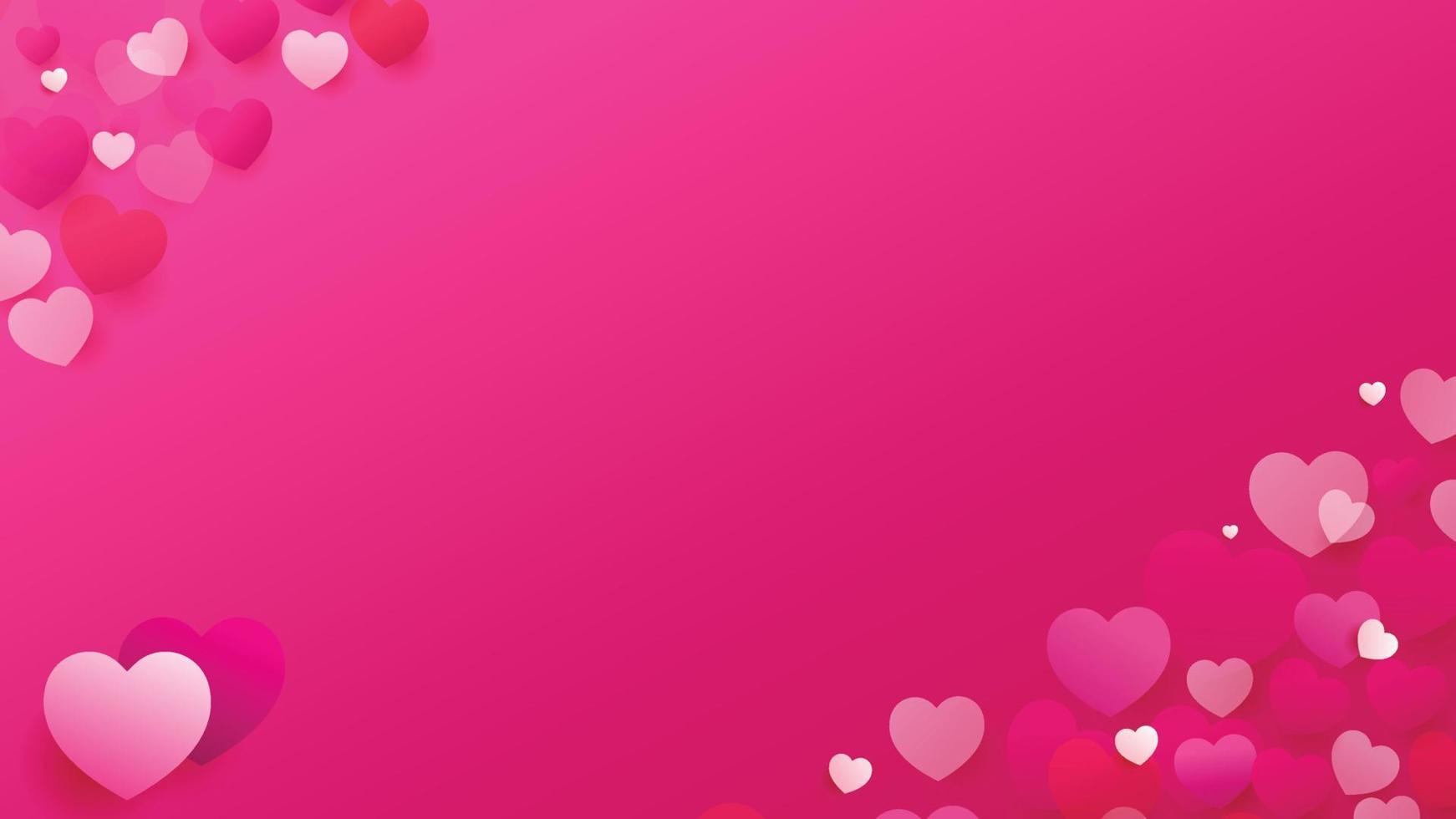 fondo de vector de amor de corazón. marco de San Valentín. fondo de corazones de color rosa. Ilustración de diseño de fondo de amor. fondo de San Valentín. amor corazon. fondo dulce