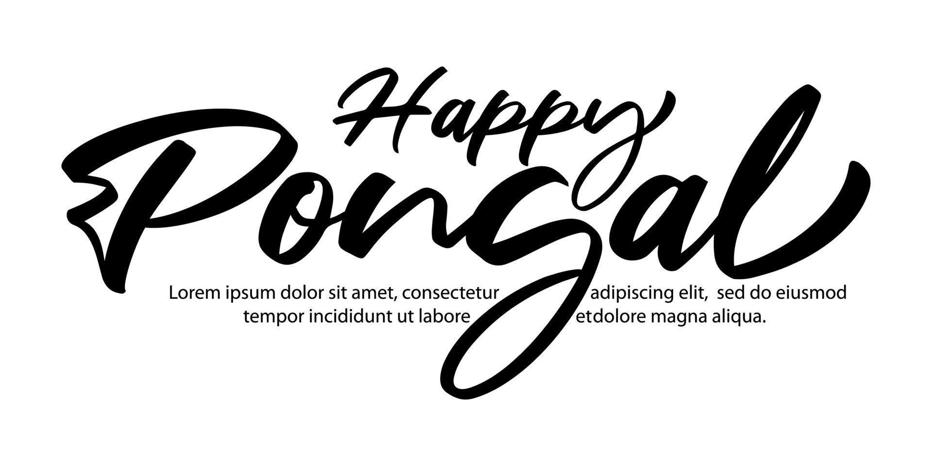 Vector Illustration of Happy Pongal Text Typography. Happy Pongal