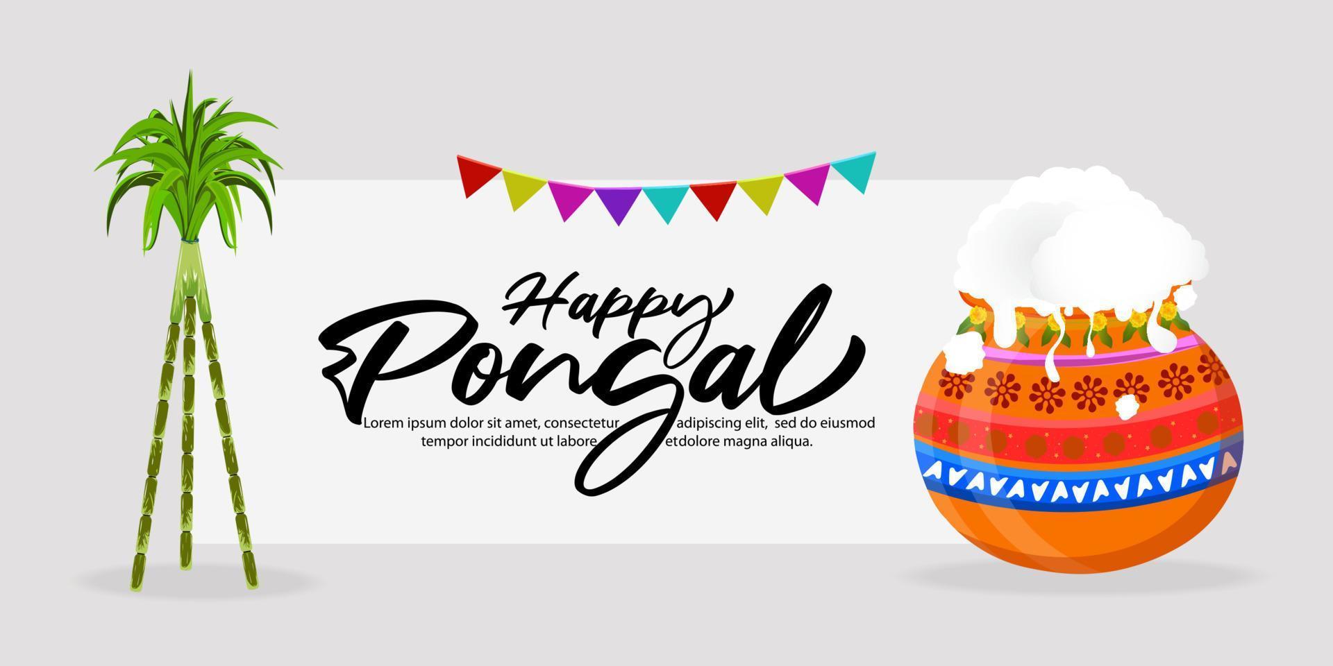 Illustration of Happy Pongal festival poster or banner background. vector