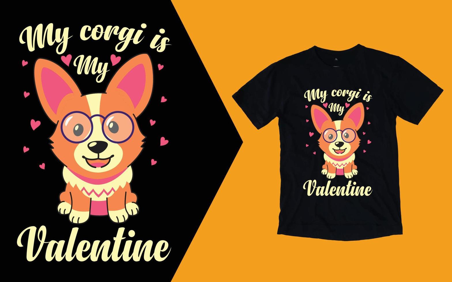 mi corgi es mi camiseta de san valentín, camiseta del día de san valentín corgi vector