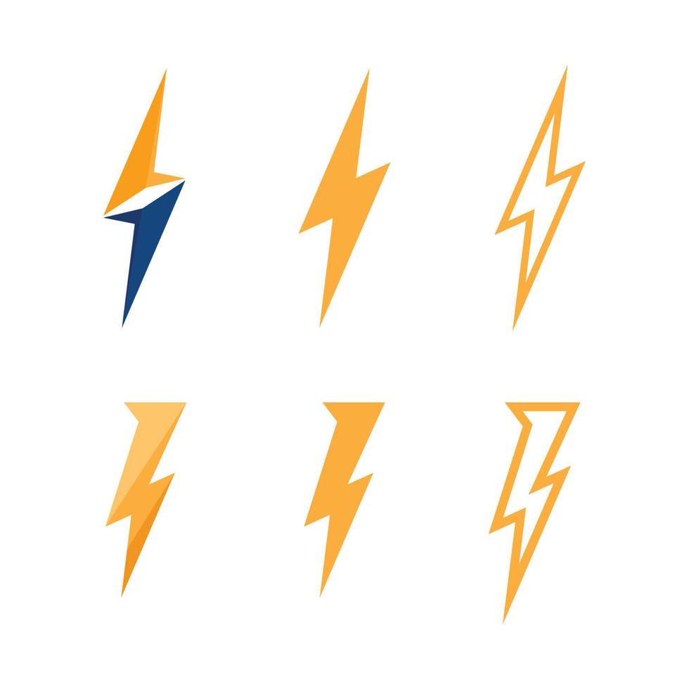 plantilla de diseño de ilustración de conjunto de iconos de vector de logotipo eléctrico flash. bolt energy icon.electric logo flash vector bolt