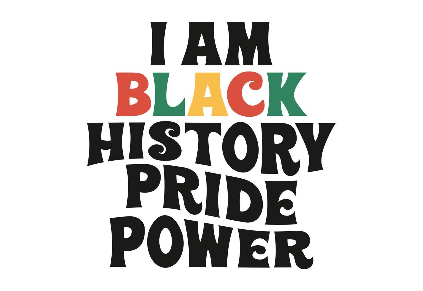 I Am Black History Pride Power, Black History Month vector