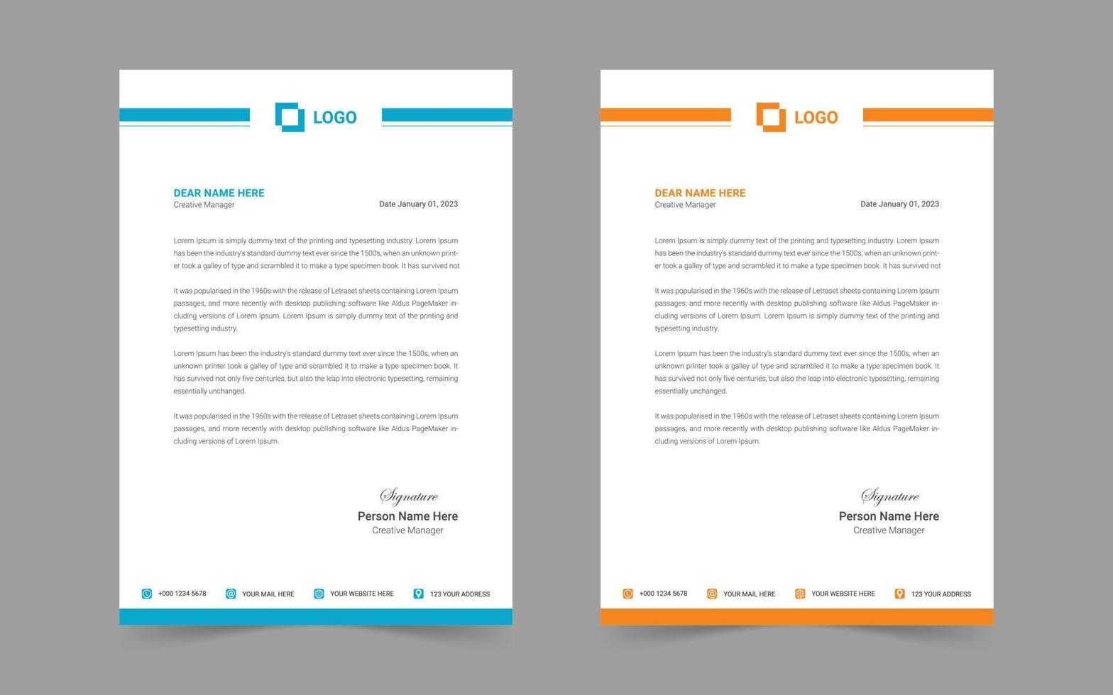 corporate modern letterhead design template. creative modern letter head design template for your project. letterhead, letter head, Business letterhead design. vector
