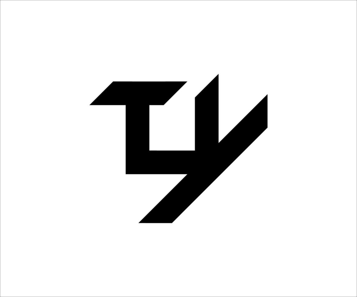 logotipo de la letra ty. ty letras con estilo tipográfico. ty diseño de logotipo creativo. vector