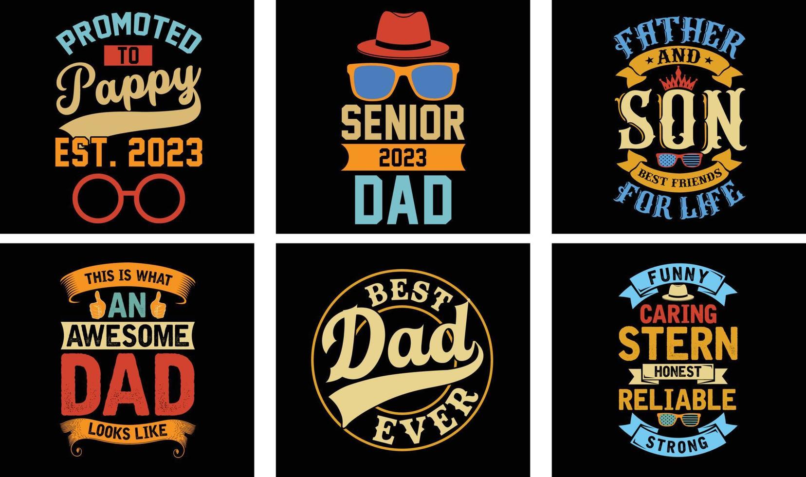 Father's Day T-shirt Design Bundle. Day t-shirt design vector. T-shirt Design Vector. Father's Day Vector Graphics