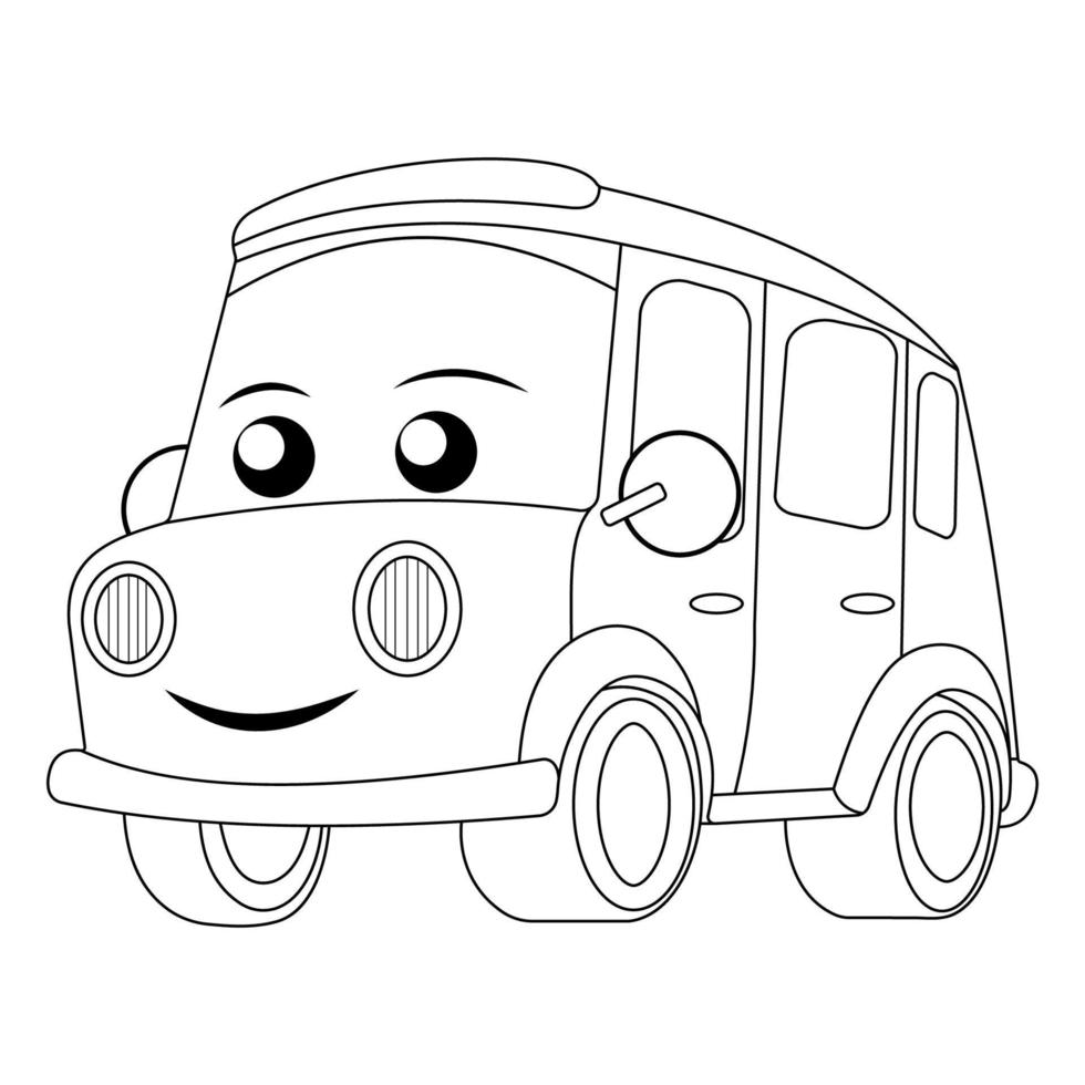 Car coloring page for kids vector