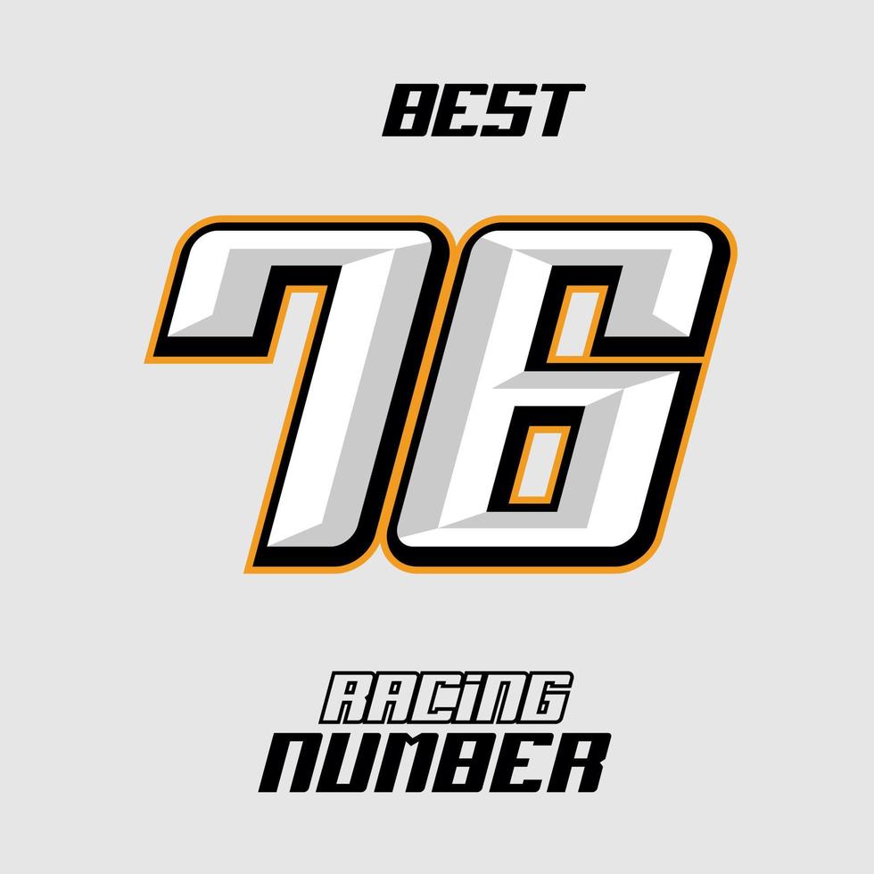 Vector Racing Number Template 76