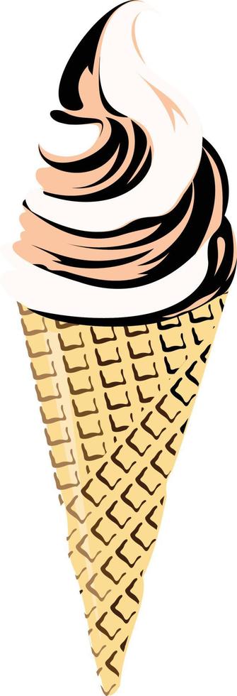 un tazón de helado en un cono vector