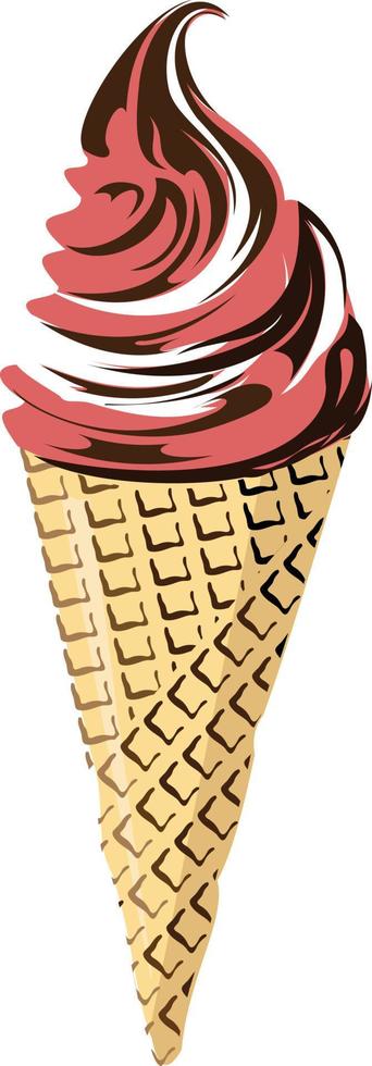 un tazón de helado en un cono vector