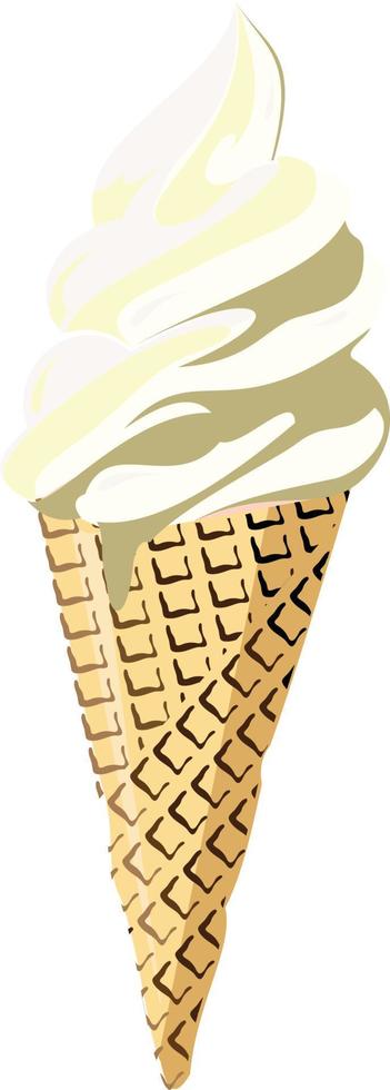 A bowl of ice cream on a cone vector