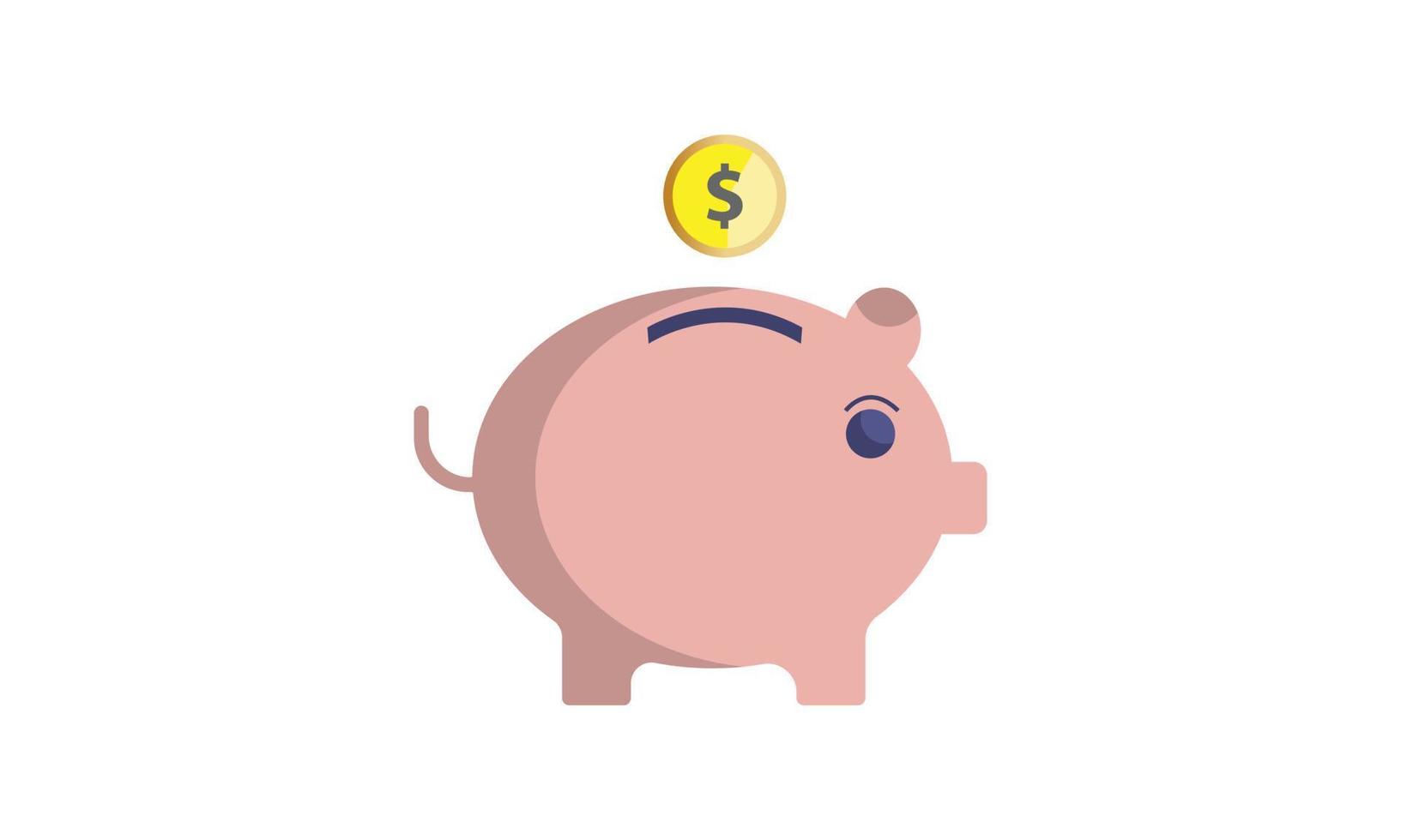 piggy bank with gold coins vector