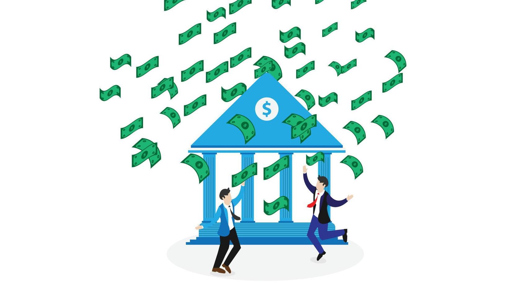 money rain on public graphic vector