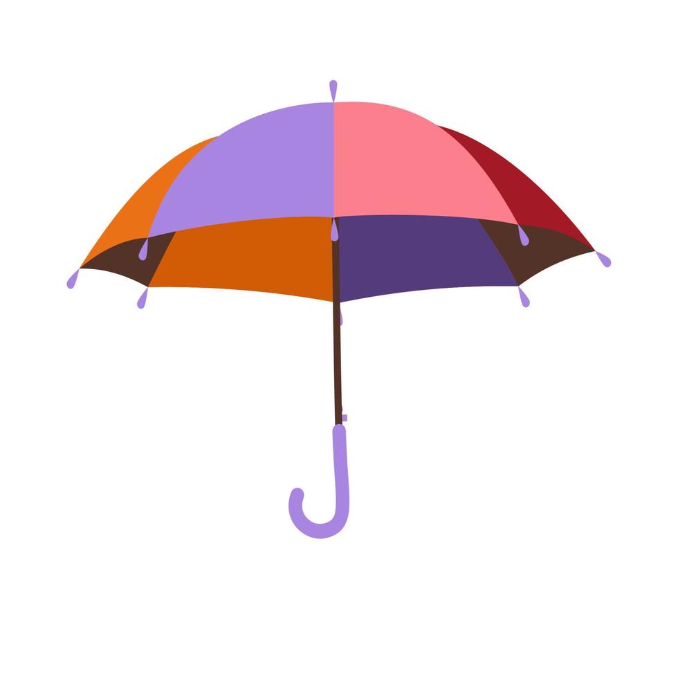 paraguas de colores en técnica plana vector