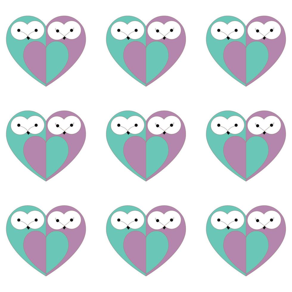 pattern of couple of owls in love vector