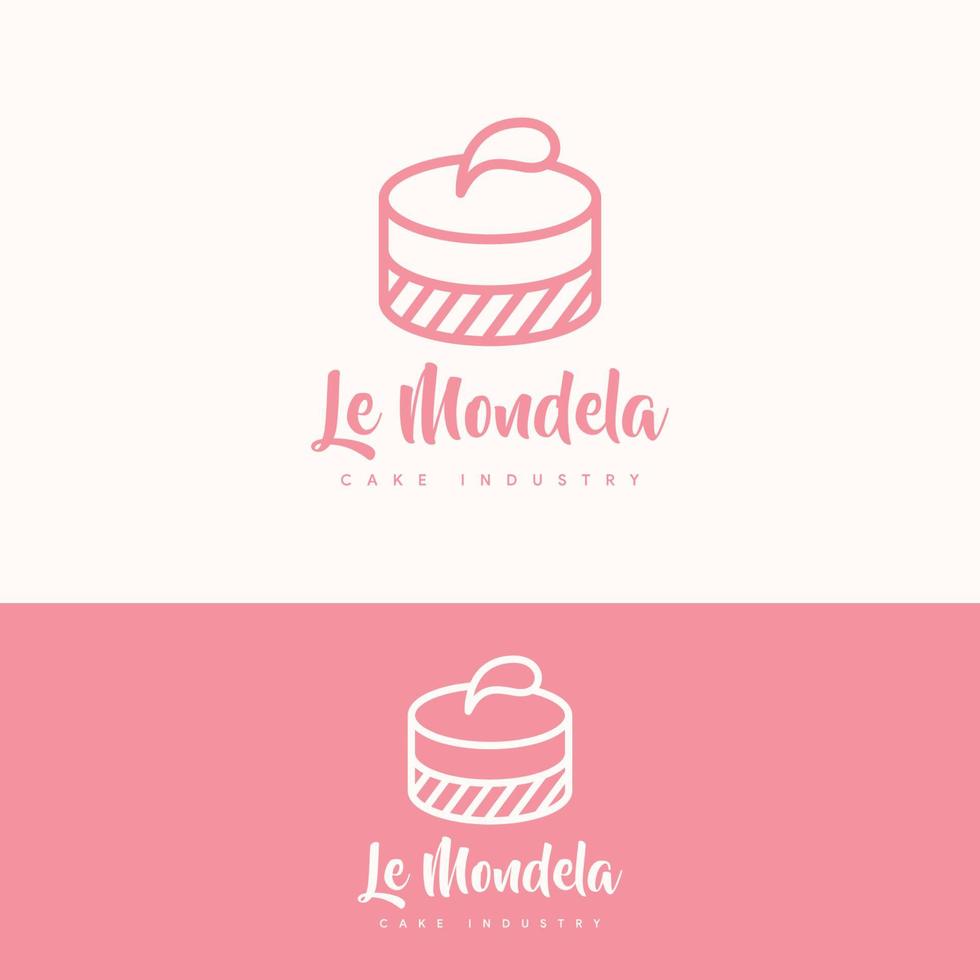 elegant sweet cake logo template vector
