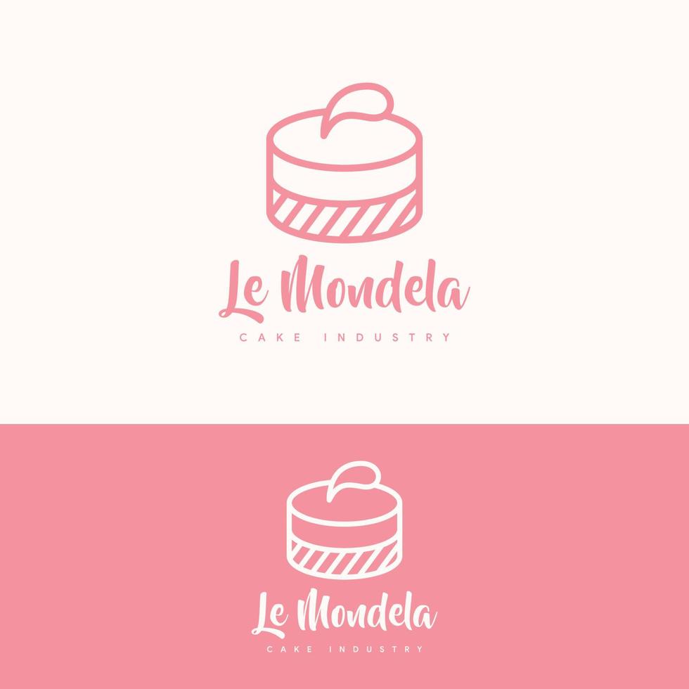 elegant sweet cake logo template vector