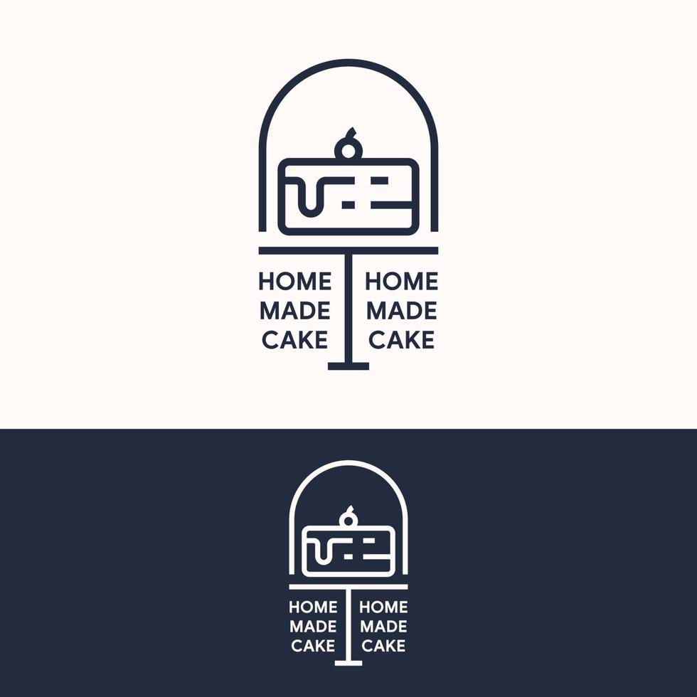 elegant sweet cake logo template vector