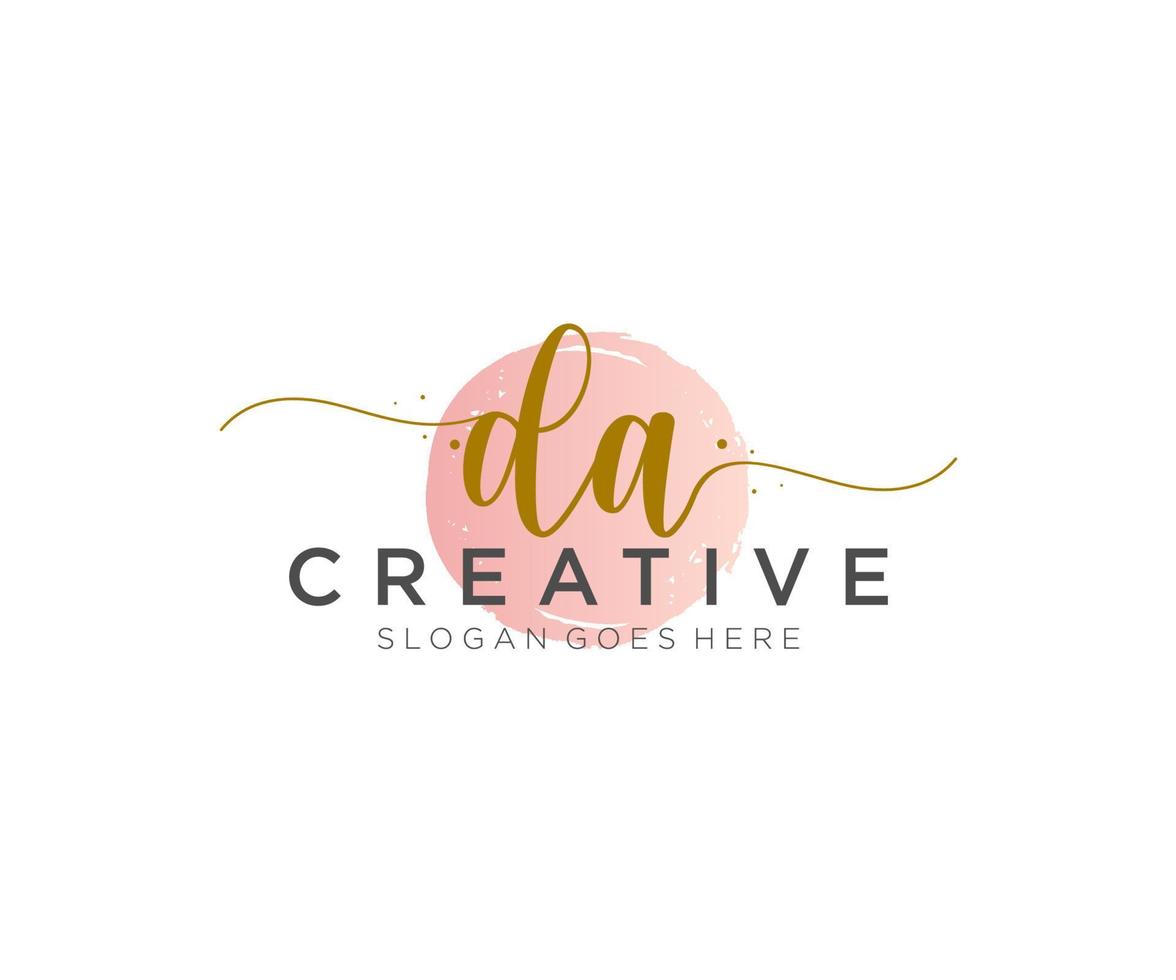 monograma de belleza de logotipo femenino da inicial y diseño de logotipo elegante, logotipo de escritura a mano de firma inicial, boda, moda, floral y botánica con plantilla creativa. vector