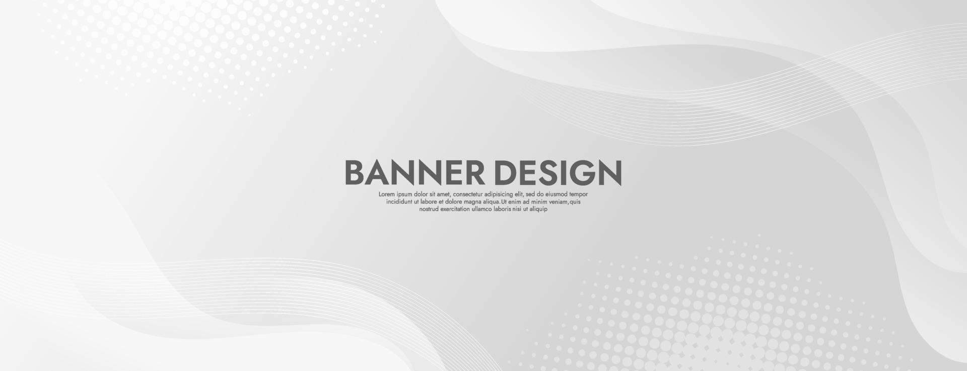 Abstract White Fluid Wave Banner Template vector