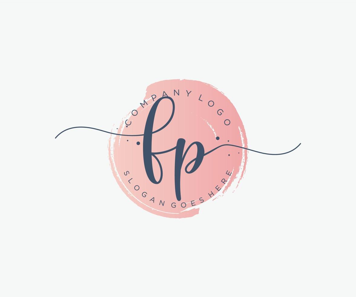 Initial FP feminine logo. Usable for Nature, Salon, Spa, Cosmetic and Beauty Logos. Flat Vector Logo Design Template Element.