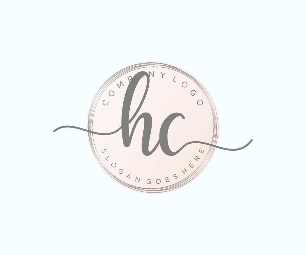 Initial HC feminine logo. Usable for Nature, Salon, Spa, Cosmetic and Beauty Logos. Flat Vector Logo Design Template Element.