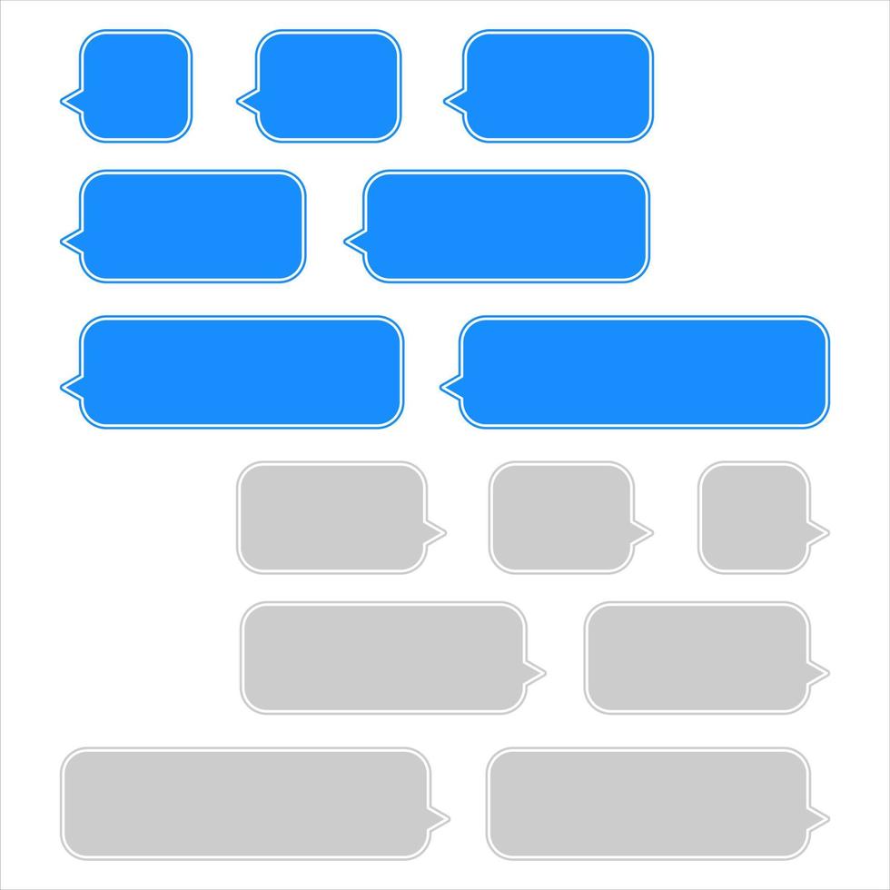 burbujas de mensaje chatear en iconos de teléfonos inteligentes burbujas de plantilla de aplicación de sms de chat móvil vector