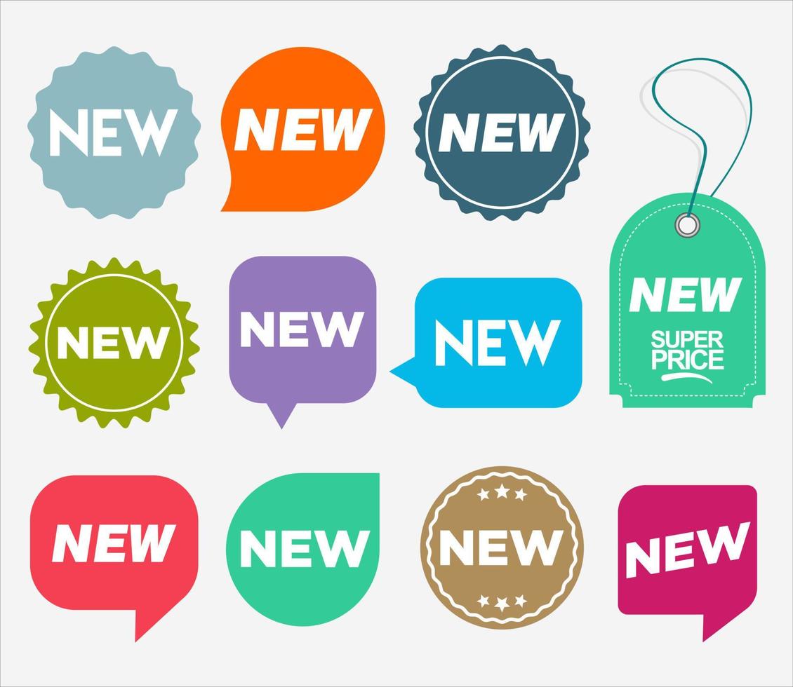 Collection of Modern colorful New note label mark tag vector