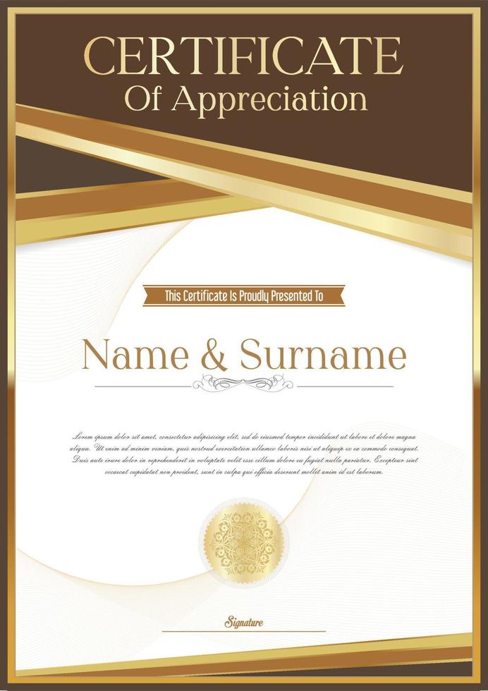 Certificate or diploma retro design template vector illustration