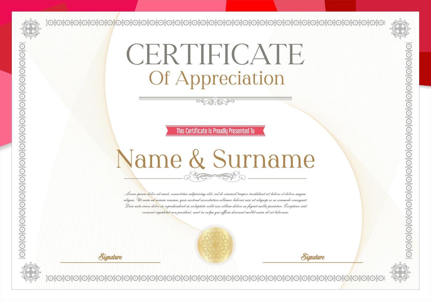 Certificate or diploma retro design template vector illustration