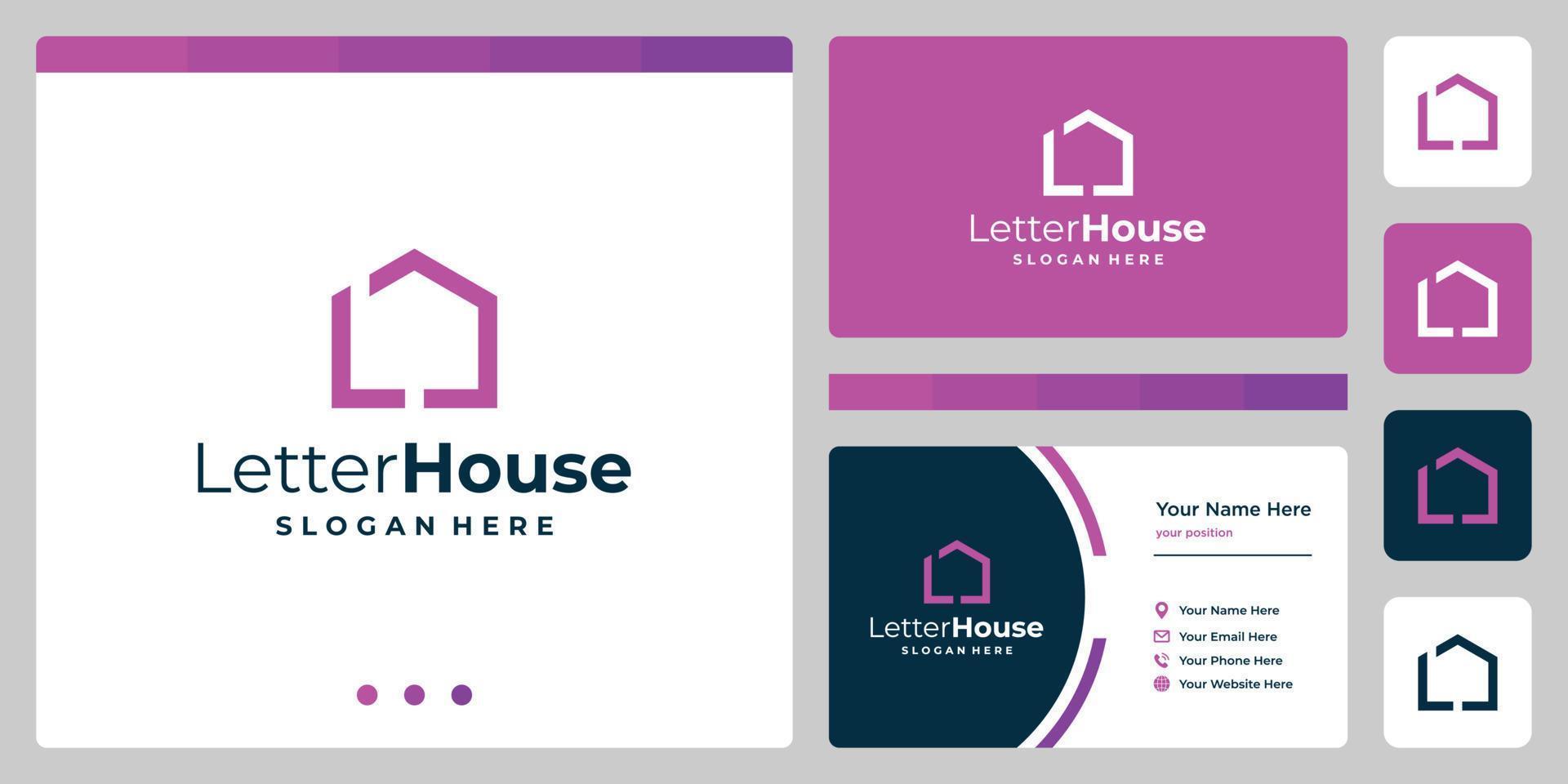 inspiration for the shape of a house with the initial letter L. vector premium