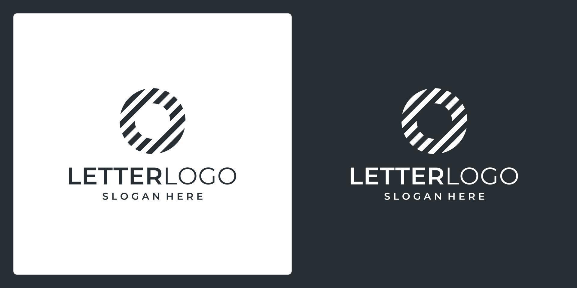 Alphabet letters Initial Monogram logo O with line models. Premium vector