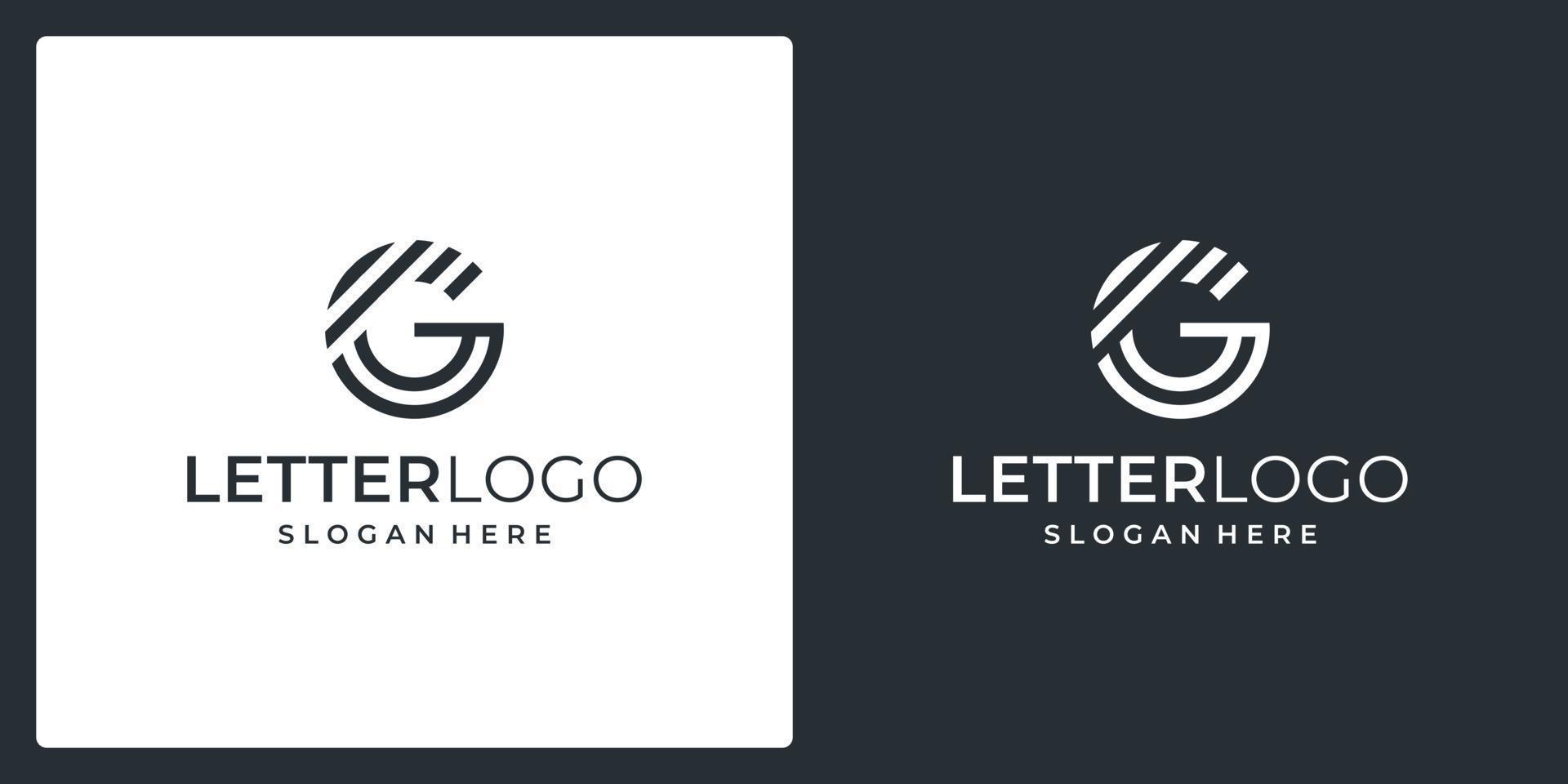 Alphabet letters Initial Monogram logo G with line models. Premium vector