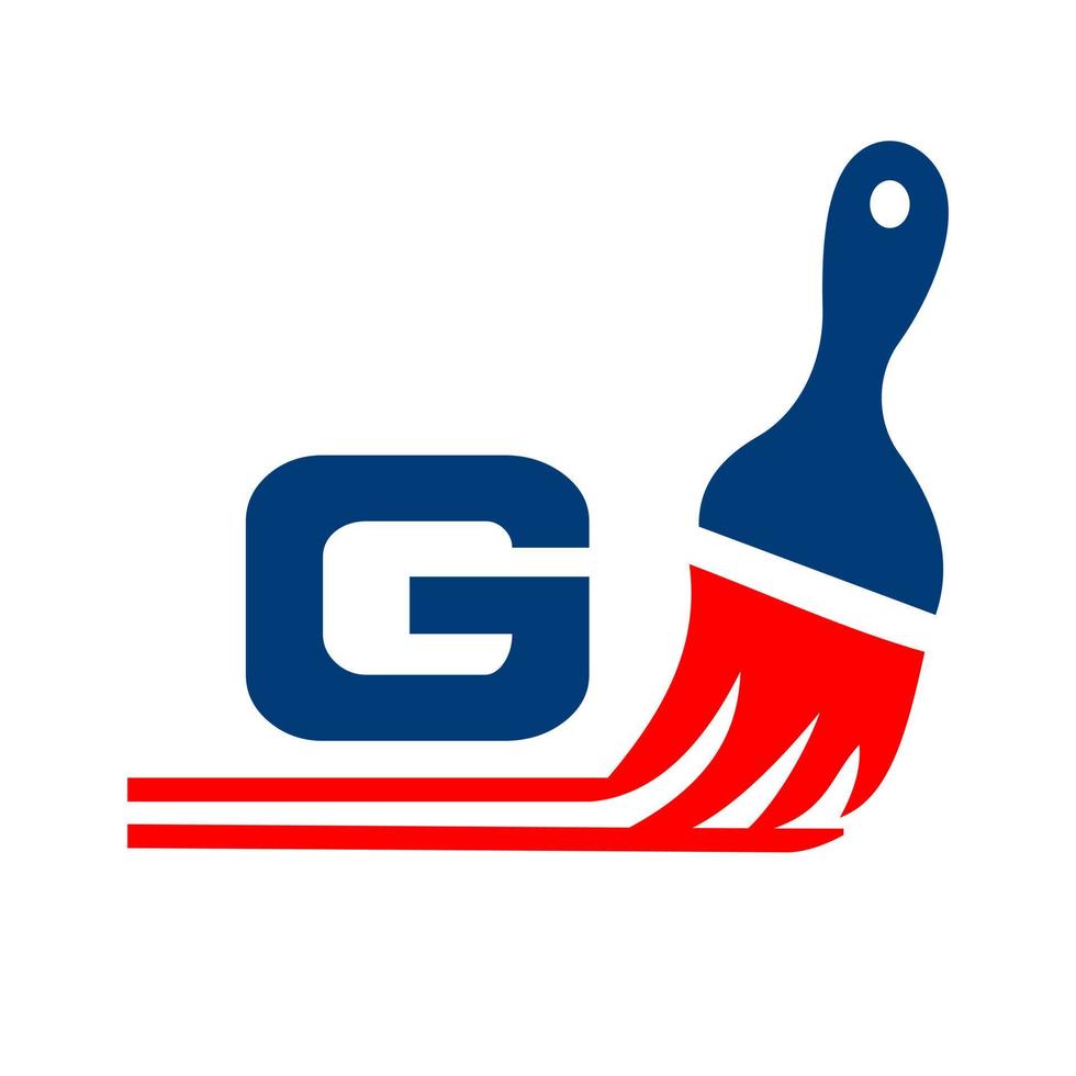 Letter G Paint Logo Concept With Paint Brush Symbol 17638548 Vector Art
