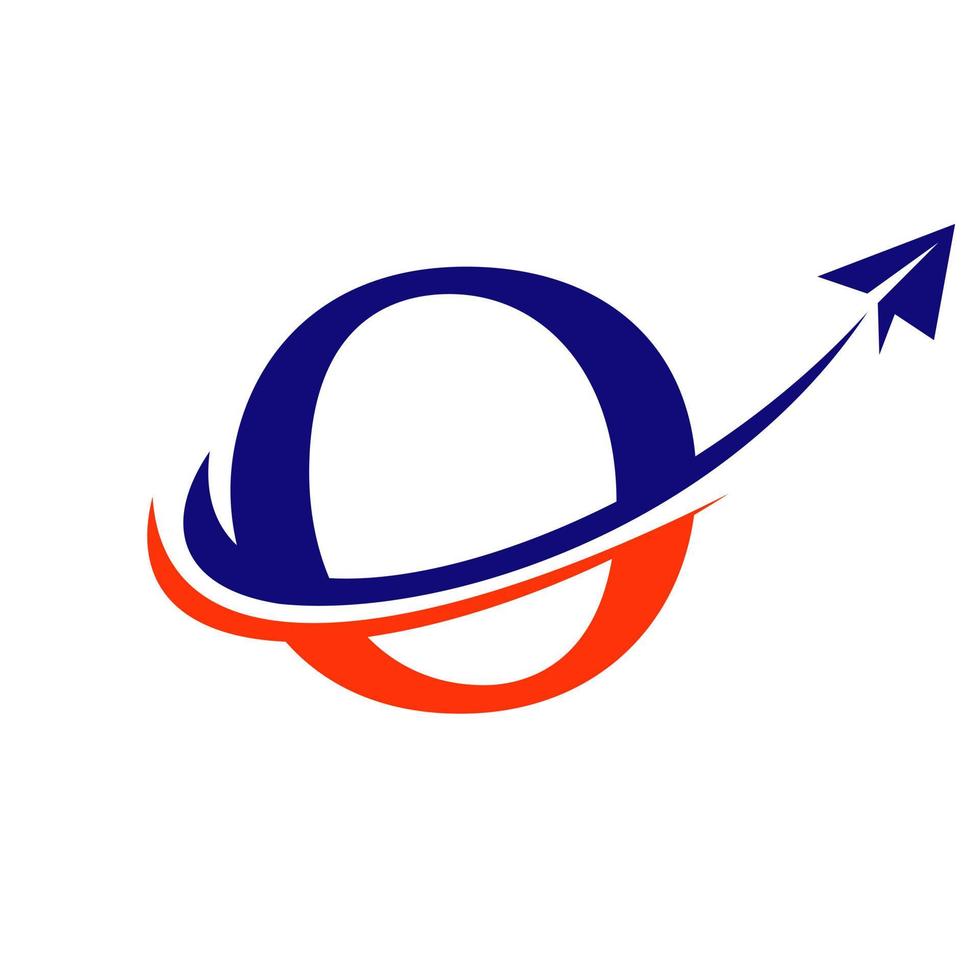 Travel Logo On Letter O Vector Template