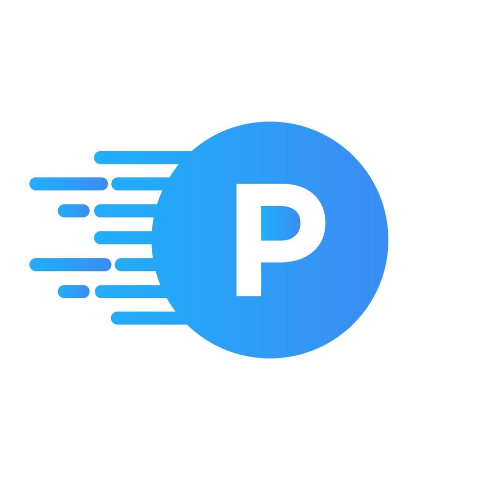 Letter P Logo Design Vector with Dots Vector Template