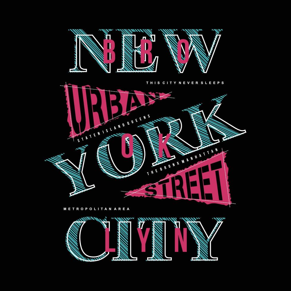 new york city urban street graphic typography vector print