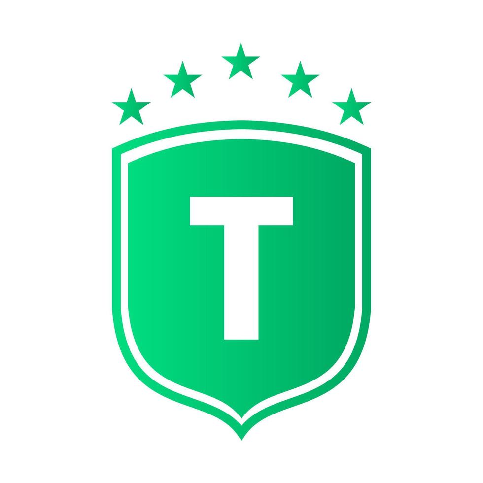 Letter T Shield Logo Security Protection Symbol Sign Design vector