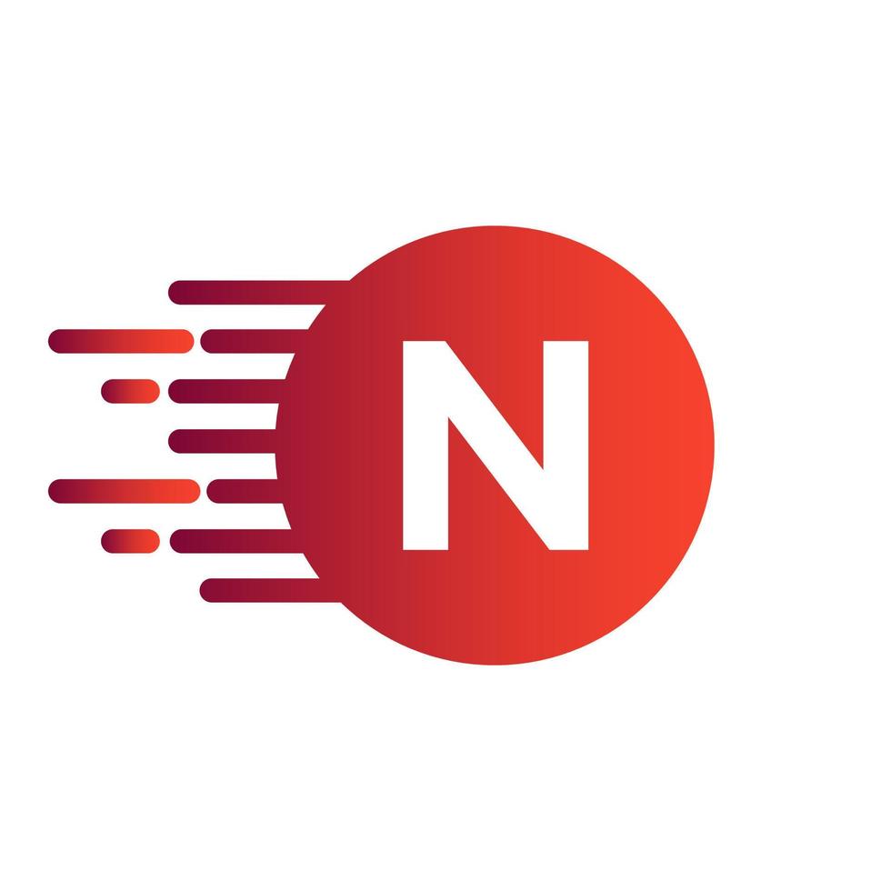 Letter N Logo Design Vector with Dots Vector Template