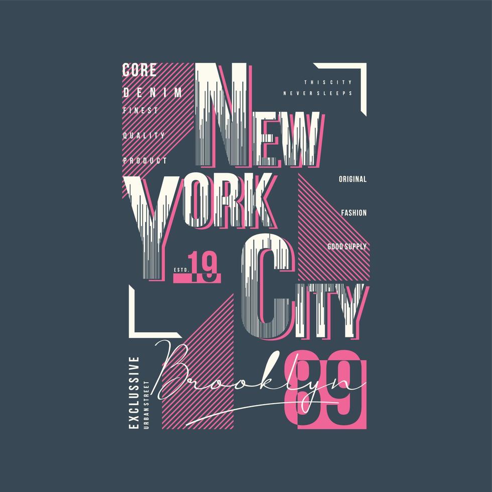 new york text frame abstract graphic vector print