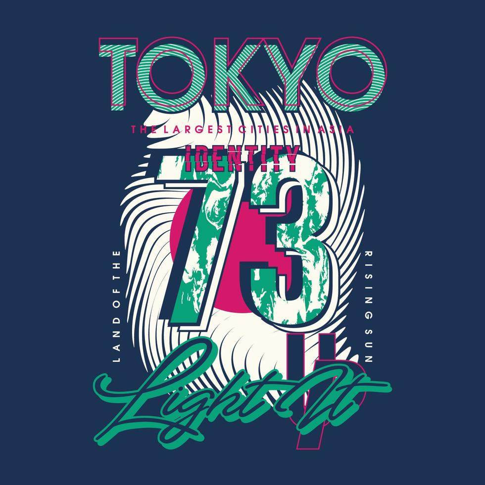 tokyo light it abstract symbol graphic t shirt print vector