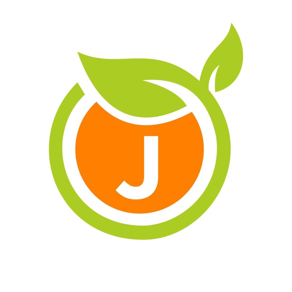 Eco Logo Design Letter J Vector. Eco Leaf Logo Icon Design Template vector