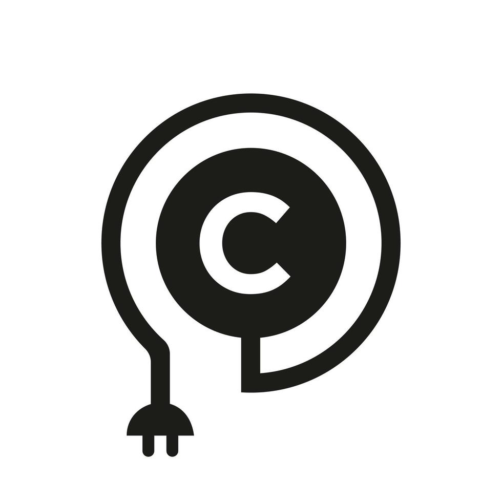 Letter C Electric Logo vector