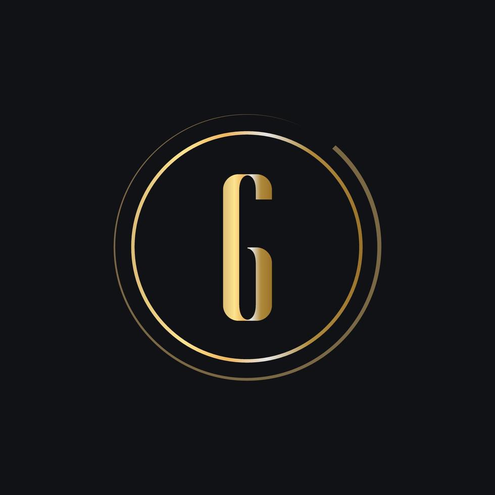 Initial G Letter Logo With Gold Color Luxury Concept vector