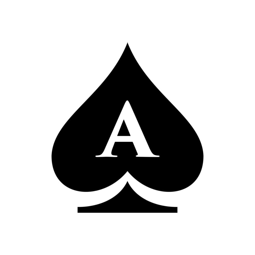 letra un logotipo de casino. plantilla de logotipo de casino de póquer vegas vector