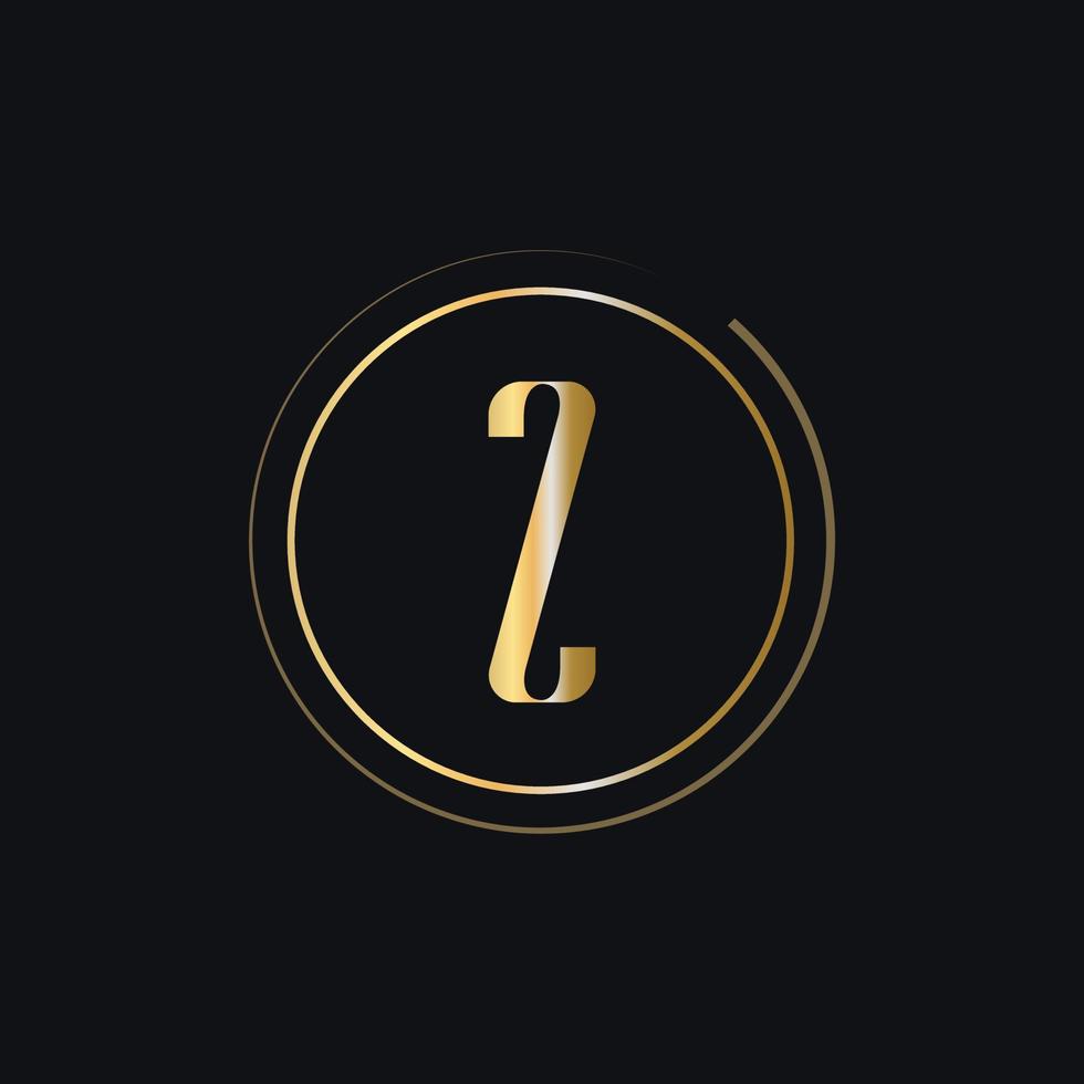 Initial Z Letter Logo With Gold Color Luxury Concept vector