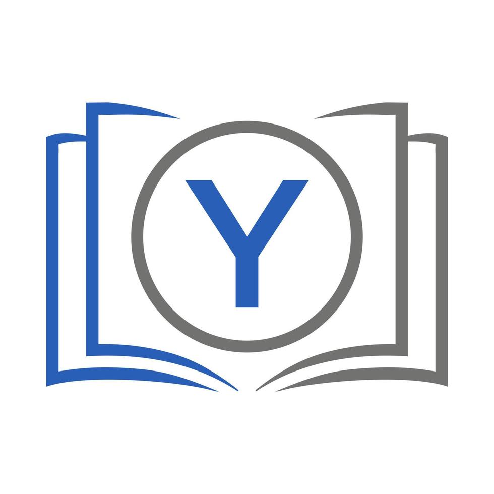 logotipo de educación en la plantilla de letra y. plantilla de concepto de signo educativo inicial vector