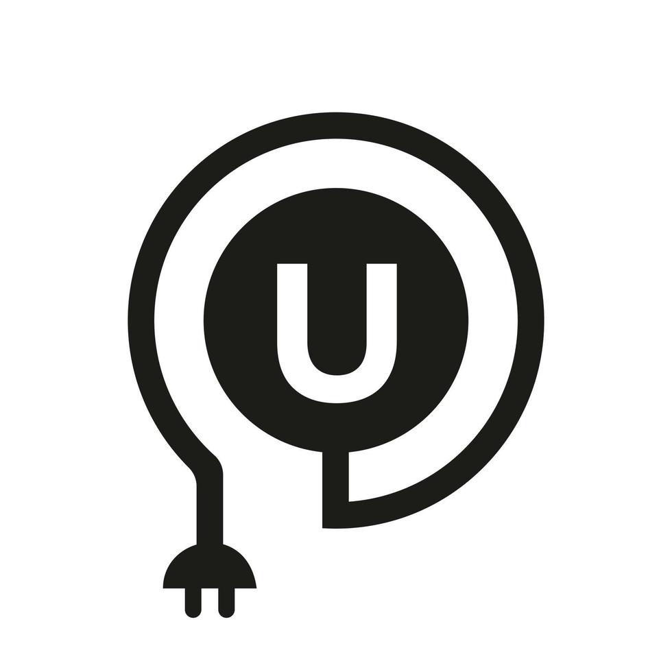 Letter U Electric Logo vector