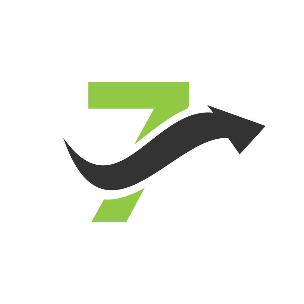 Letter 7 Financial Logo Concept With Financial Growth Arrow Symbol vector