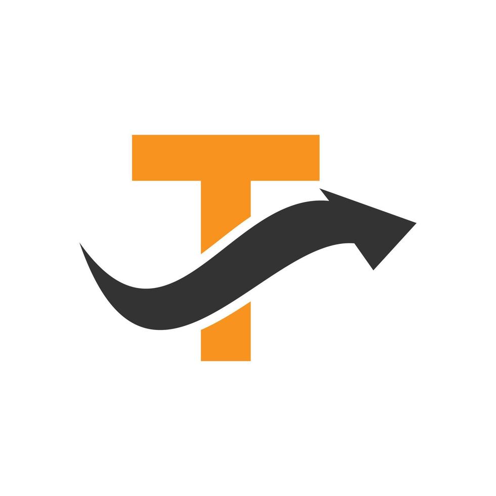 Letter T Financial Logo Concept With Financial Growth Arrow Symbol vector