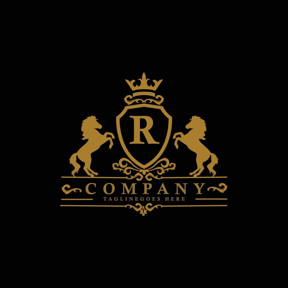 Royal Horse Crest Heraldic Logo vector